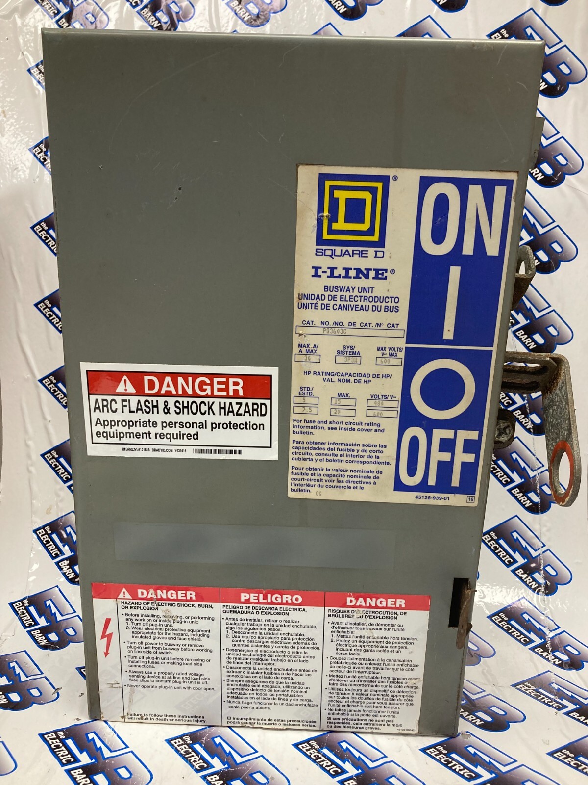 Square D PQ3603G Busplug 30 Amp 600 Volt 3PH 3W+G Vertical ILINE -WARRANTY