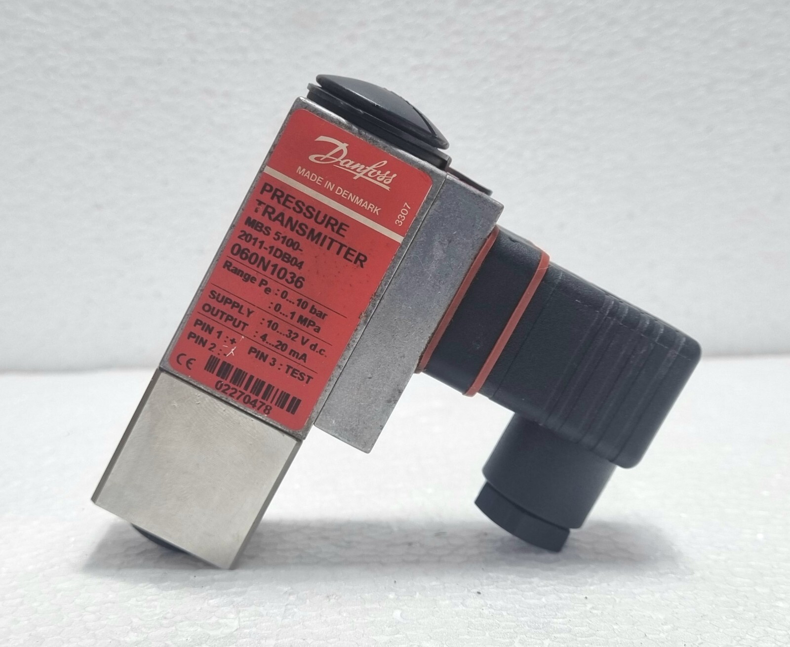 Danfoss Pressure Transmitter MBS 5100-2011-1DB04 0 to 10 Bar 060N1036