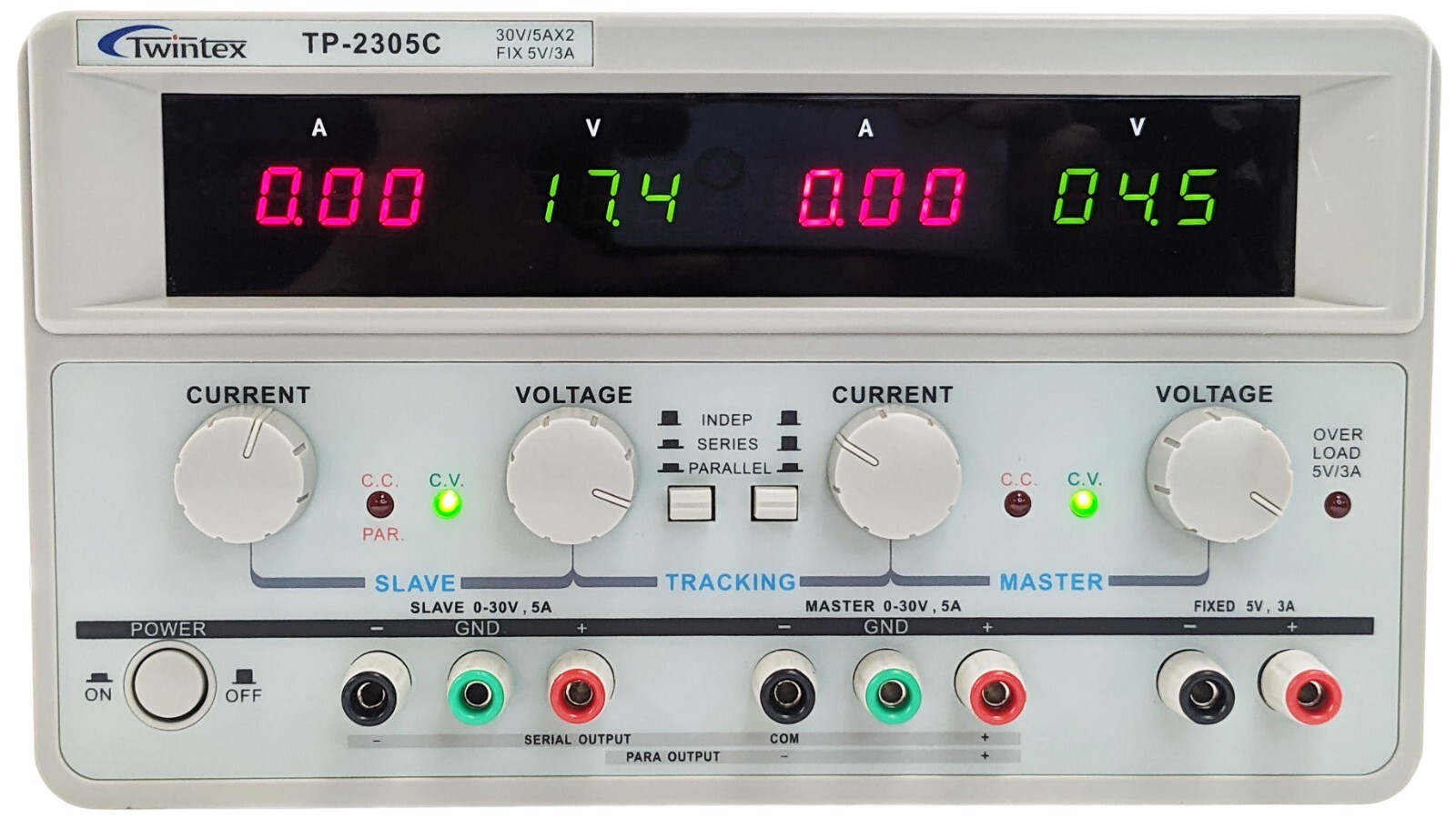 DC Power Supply Variable Triple Output, 0-30V, 5A, LED Display, Twintex TP-2305C