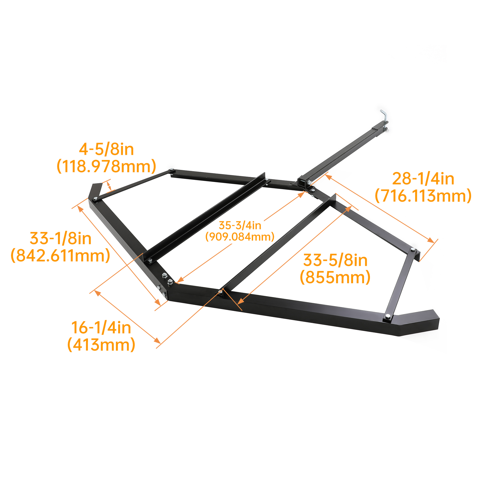 72″ Adjustable Tow-Behind ATV UTV Lawn Tractor Landscape Driveway Harrow Drag