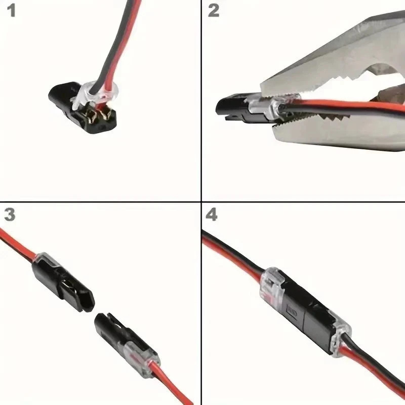 50 pcs Double-Wire Plug-in Connector, Cable Clamp Locking Buckle, AWG 18-22*