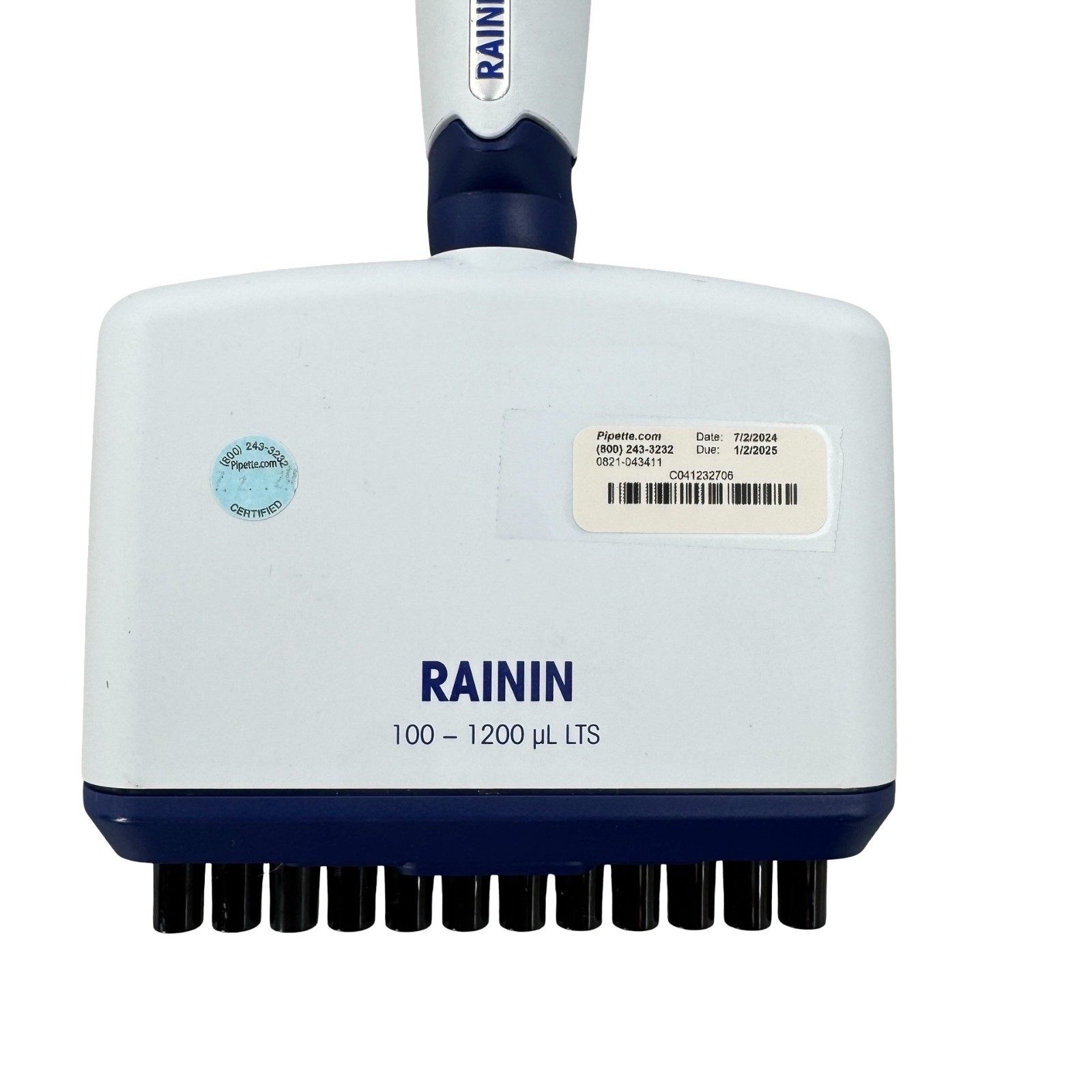 Rainin E4 XLS 8-Channel 100-1200µL LTS Electronic Pipette Calibrated 07/2024