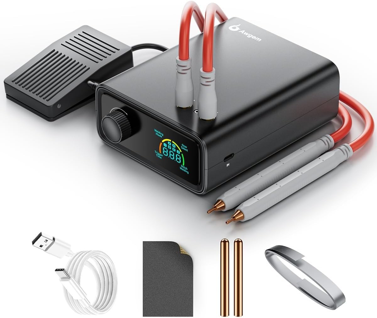 Awgem 11000W Battery Spot Welder 100 Gears Knob Adjustable for 18650 DIY Welding