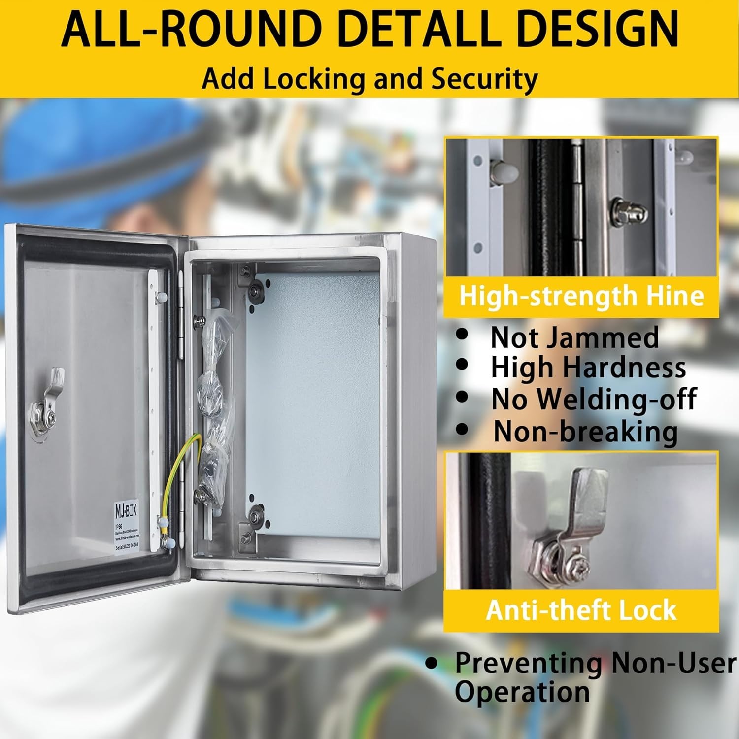 20×16×8″ 304SS Explosion Proof Box NEMA4X IP66 Indoor Outdoor Wall Mount