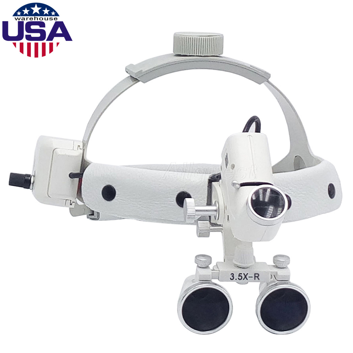 3.5X Dental Medical Surgical Headband Binocular Loupes with LED Headlight USA
