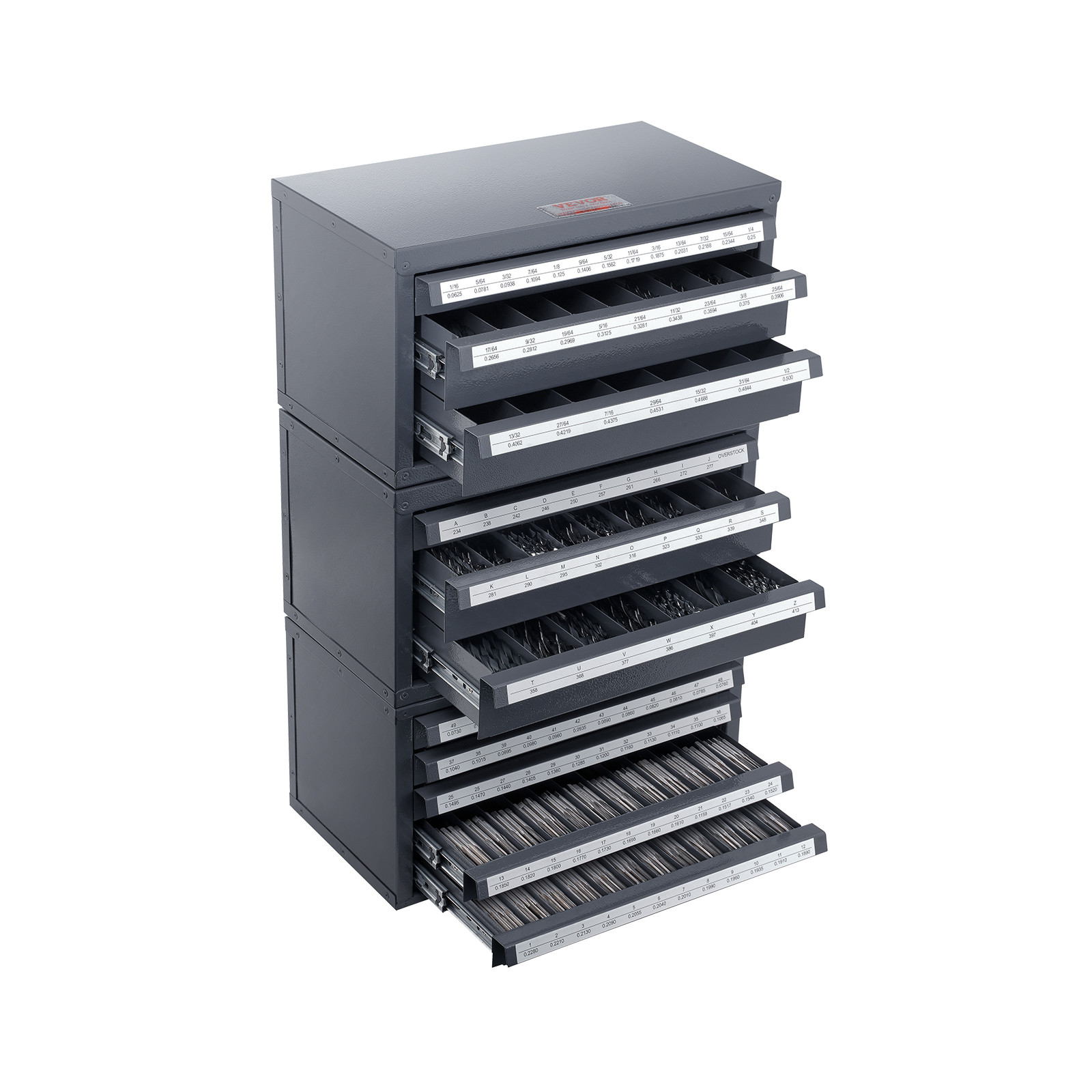 VEVOR Drill Bit Dispenser Organizer Cabinet 3 Pieces Three-Drawer Five-Drawer