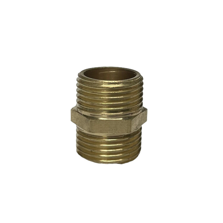 3/8” BSP Male to 3/8” BSP Brass Nipple Hex Coupler Connector Adapter Fitting