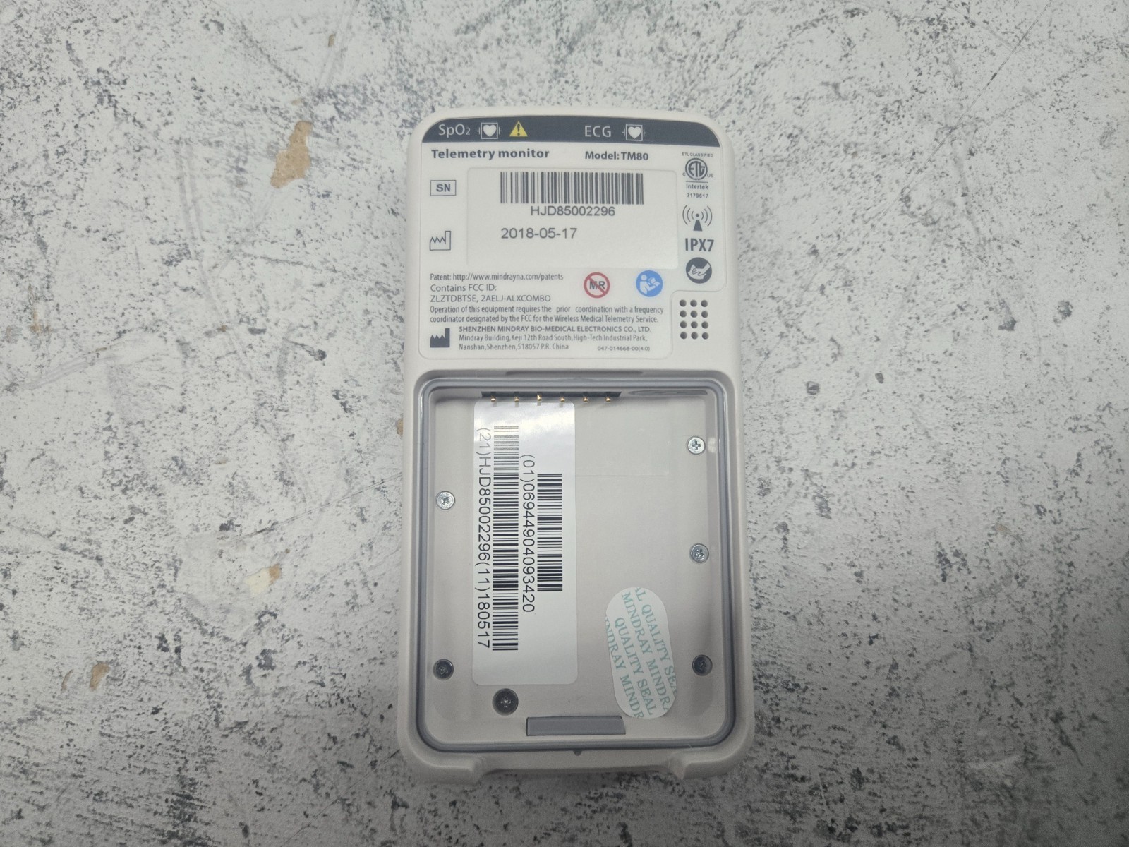Mindray BeneVision TM80 Telemetry Transmitter 115-047565-00 & Li-Ion Battery NEW