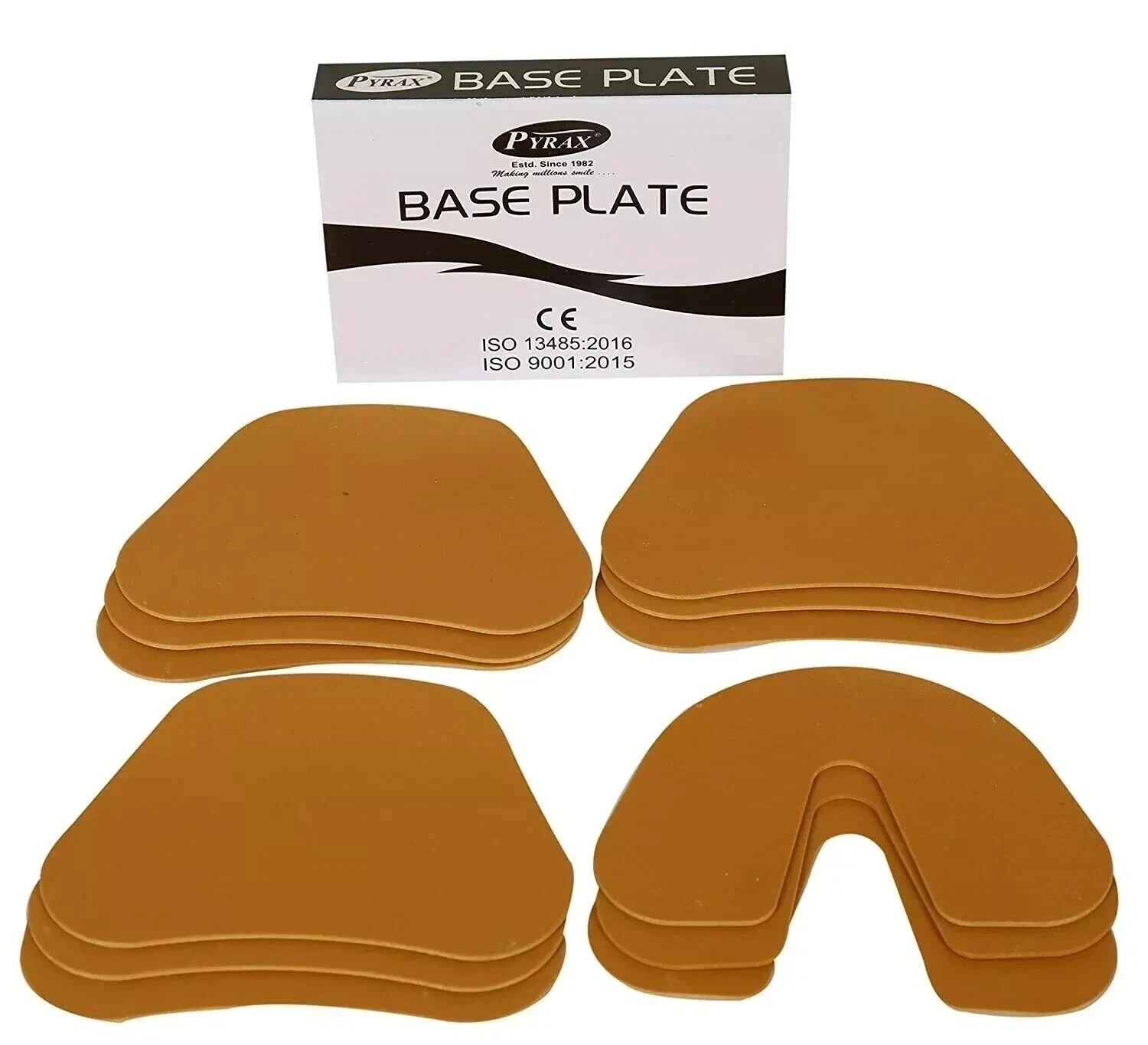 Bite 9 Upper 3 Lowers Pack for Dental Use PYRAX Lab Shellac Base Plates Brown FS