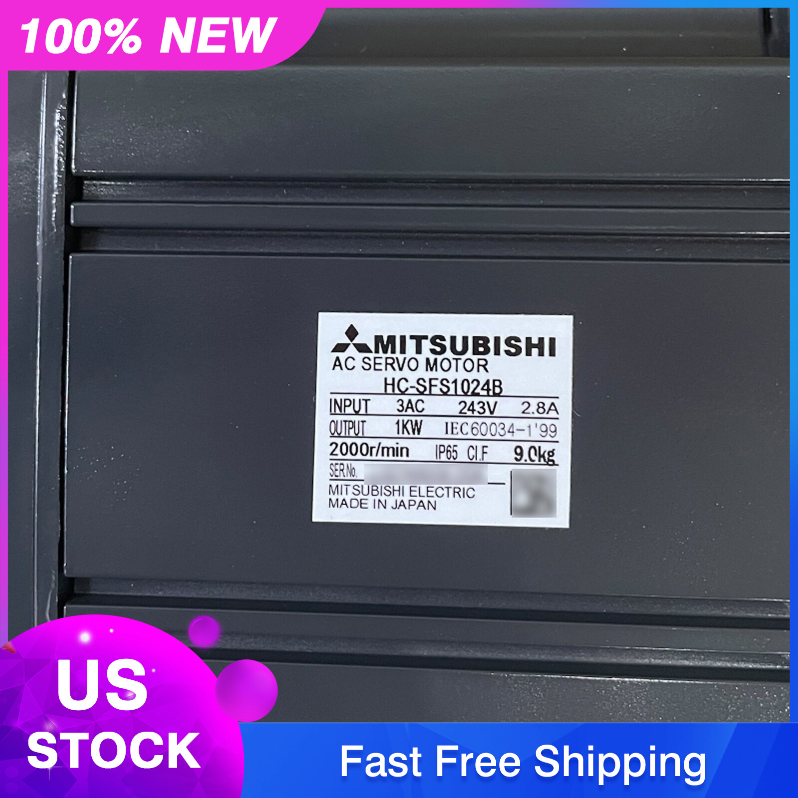 Mitsubishi HC-SFS1024B Servo Motor 1PC New Expedited Shipping HCSFS1024B