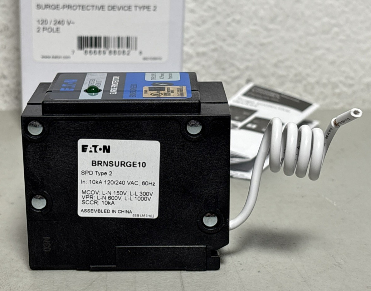 EATON BRNSURGE10 Surge Protection Device Type 2 120/240 V 2 Pole – New in Box