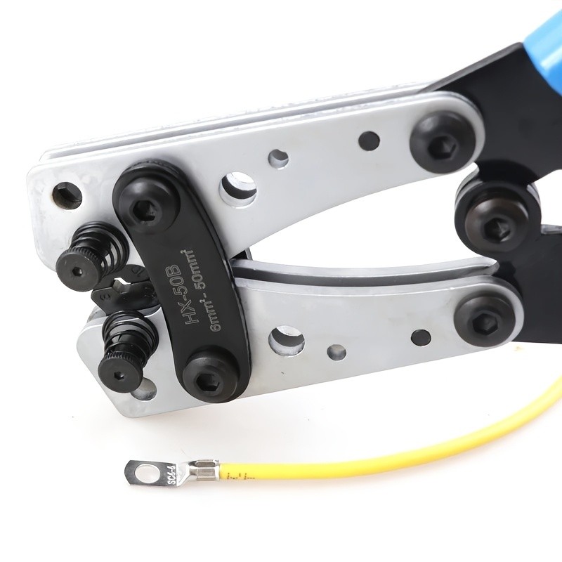 Battery Cable Crimper AWG Kit 10-1/0, Wire Terminal Crimping Tool with 60Pcs