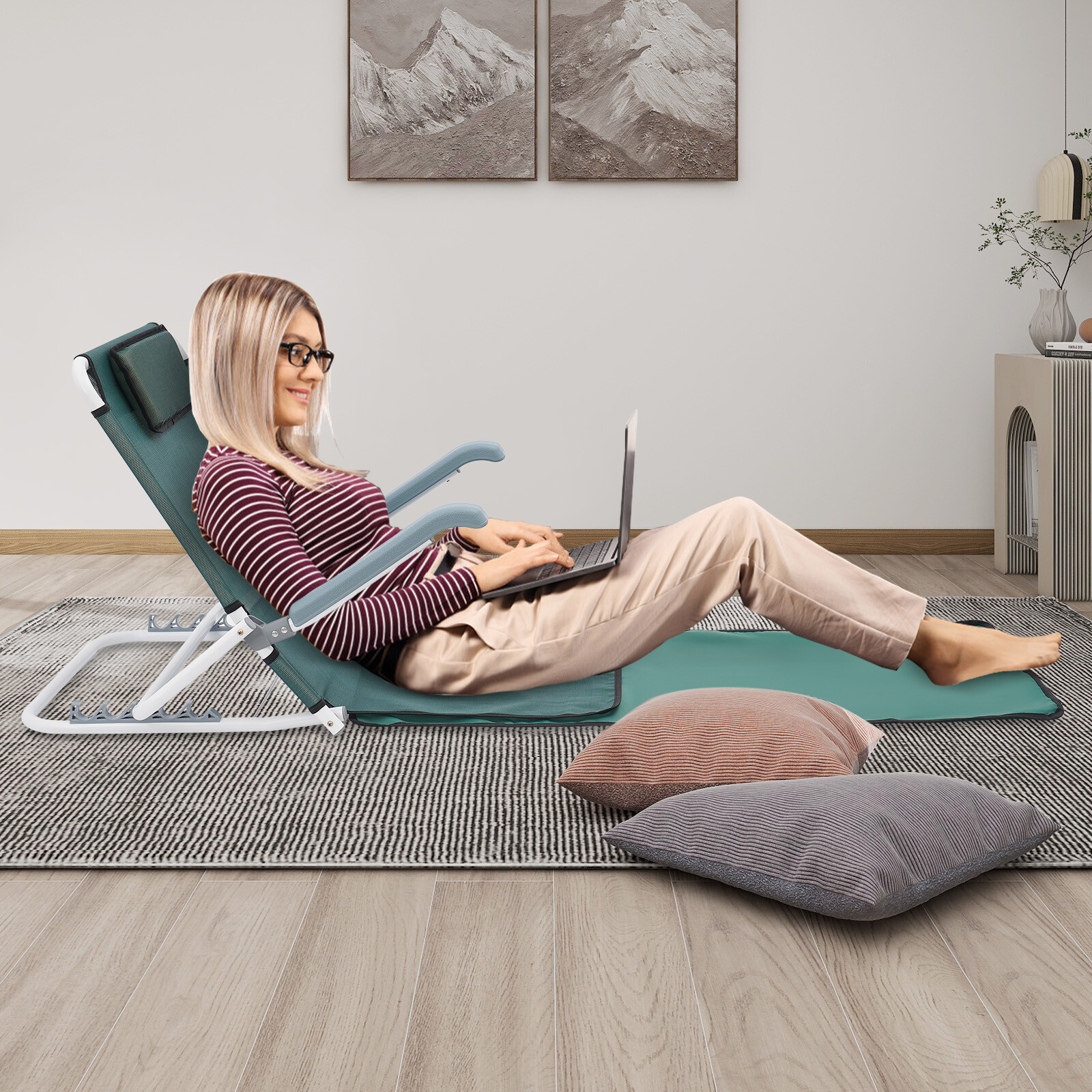 Foldable Bed Backrest Support Adjustable Sit-up Back Rest Bed Chair 198.42 lbs