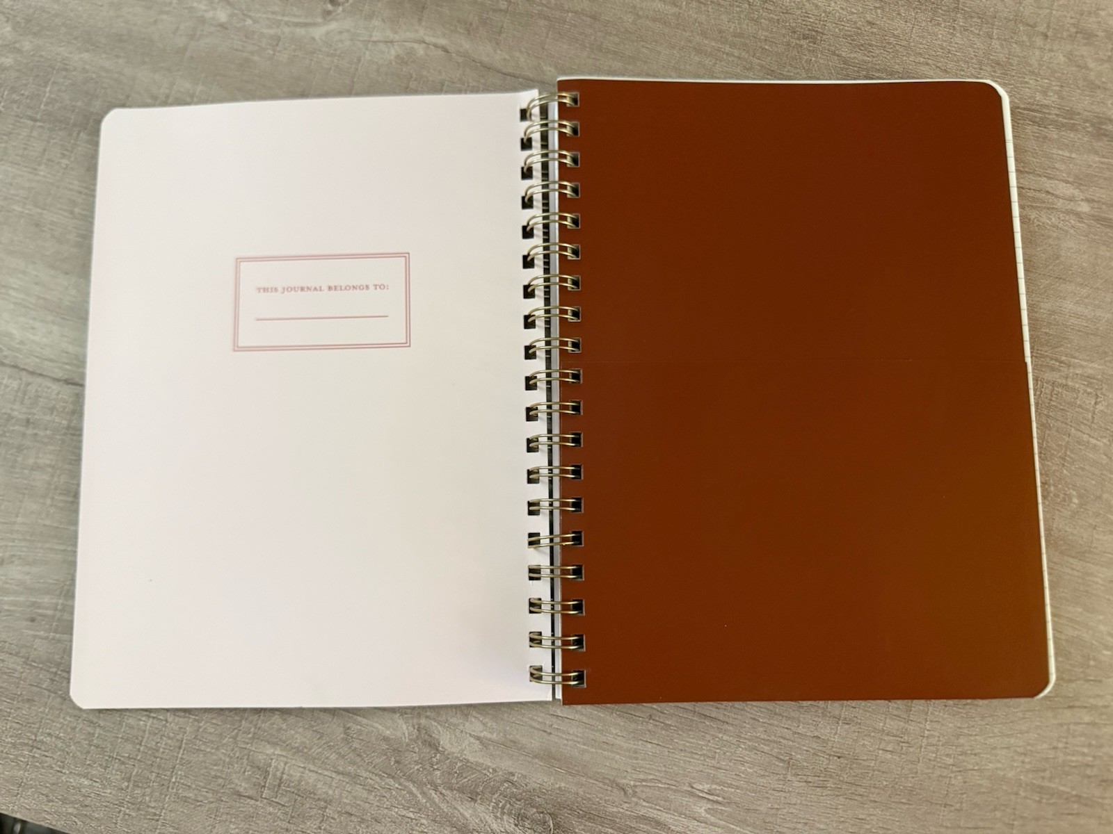 Fringe Studio Notebook Journal Faux Leather Cognac Spiral 192 lined pages