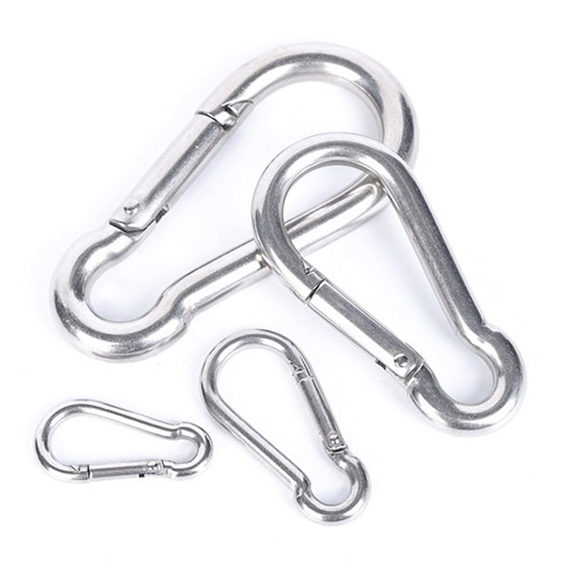 V4A Stainless steel Spring Snap clip Carabiner Clip Duty Key ring eyelet lock