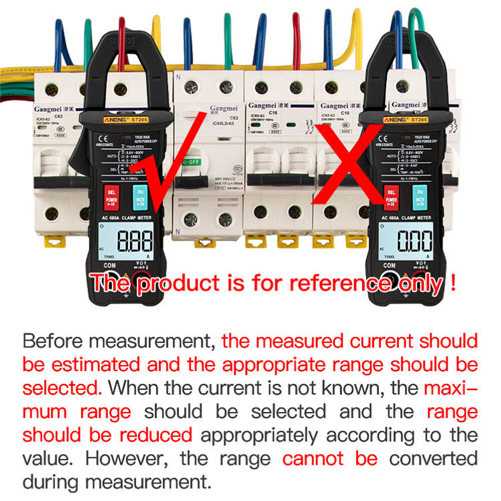 ANENG Digital Clamp Meter 6000 Count Multimeter NVC Amp AC DC Volt Current Test