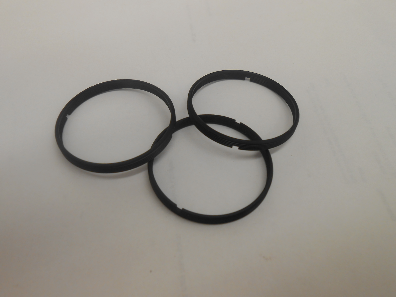 LOT OF THREE 33mm O.D. X 30mm I.D. X 3.5mm OPTICAL COMPONENT RETAINING RI