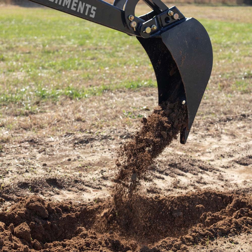 Titan Attachments 12″ Front Hoe & Backhoe Bucket, Carbon Steel Teeth