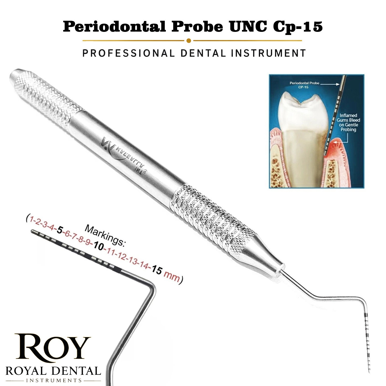 Dental UNC-15 CP Probe Color Coded-Marking Probe Periodontal Examination probe