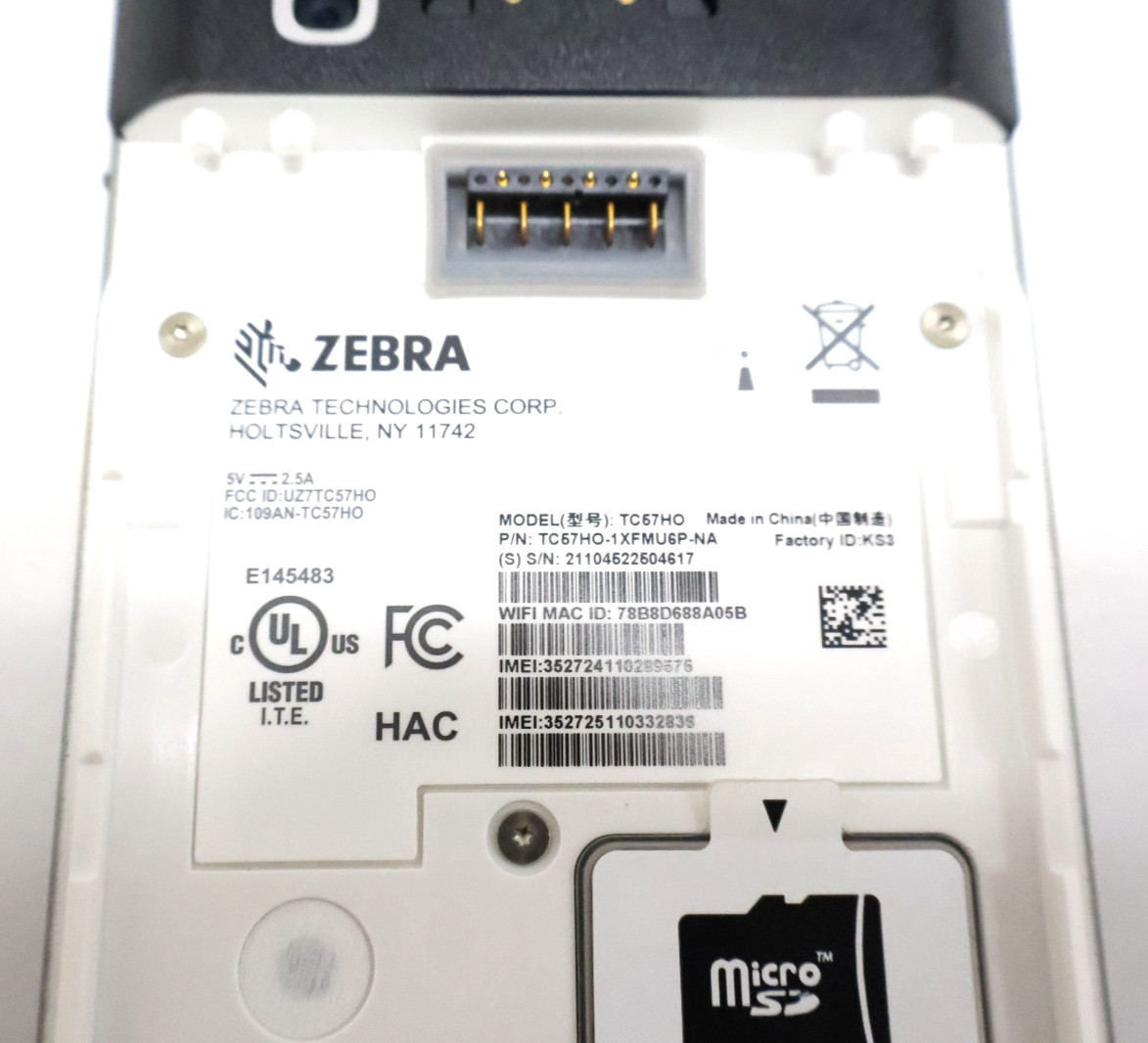 Zebra TC57HO-1XFMU6P-NA Rugged Android 13 Handheld Mobile Computer «No Battery»