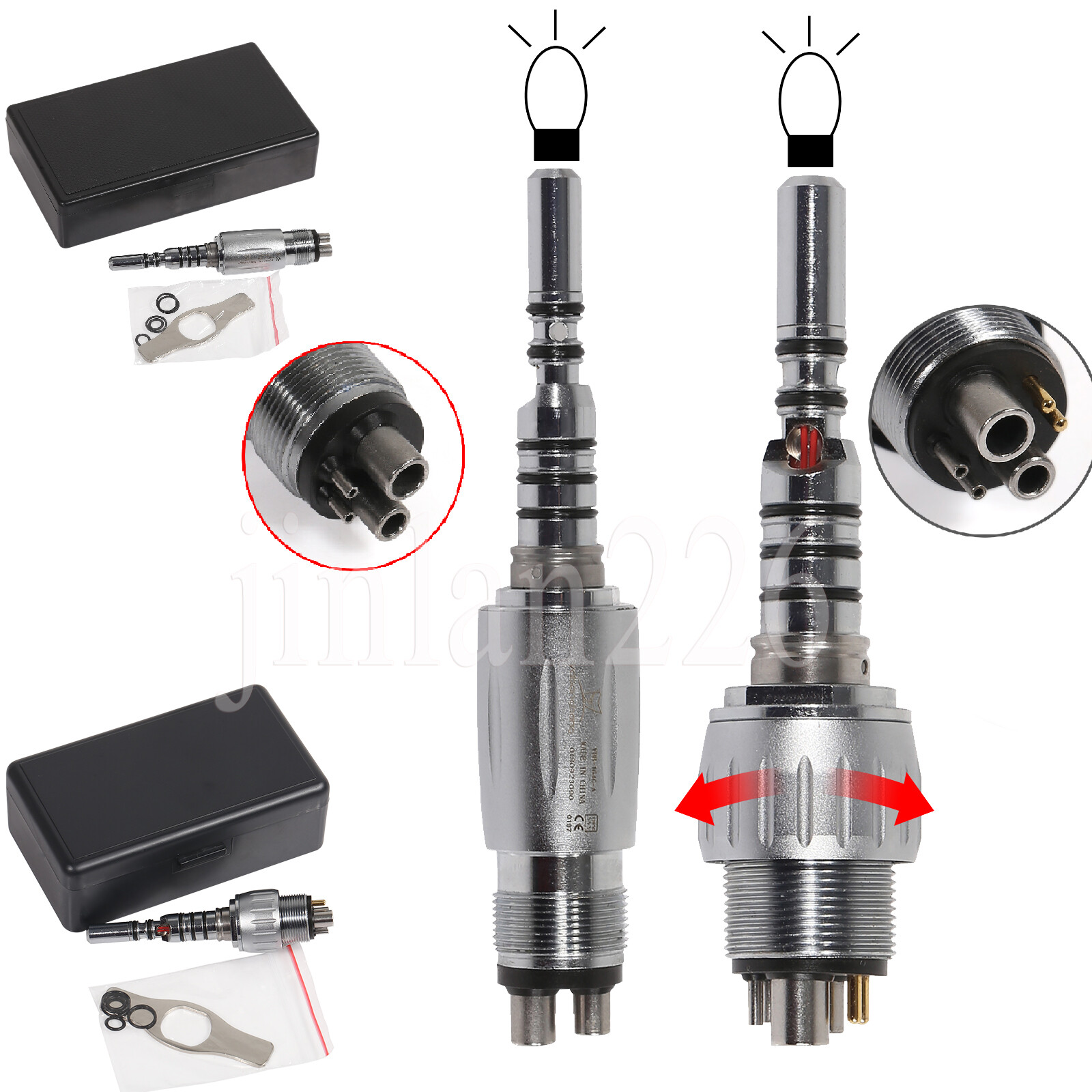 Dental LED Quick Coupler KAV 4 Hole / 6 Hole for KAVO Fiber Optic Handpiece