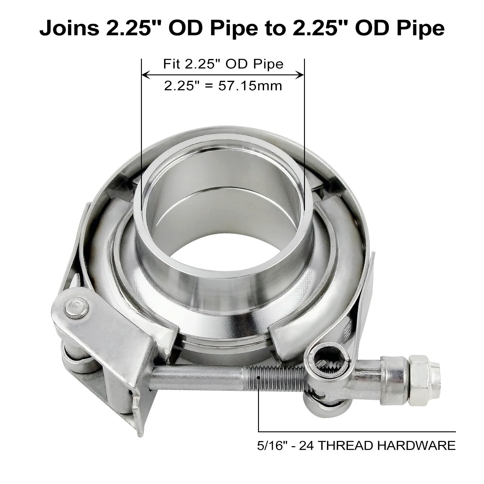 2.25 inch V Band Clamp – 2 sets of Quick Release V band Exhaust Clamp Stainle…