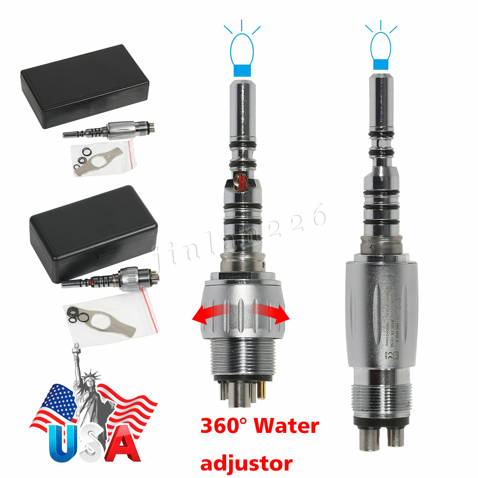 Dental LED Quick Coupler 4/6 Hole fit Kavo Multiflex LUX Fiber Optic Handpiece