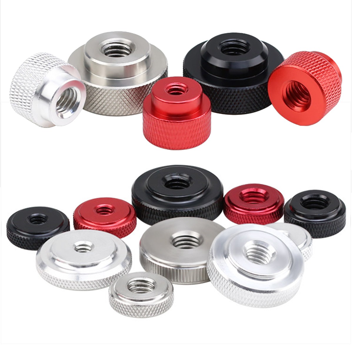 Knurled M5 M6 M8 M10 Thumb Nuts Hand Grip Knobs High Type Aluminum Alloy Handle