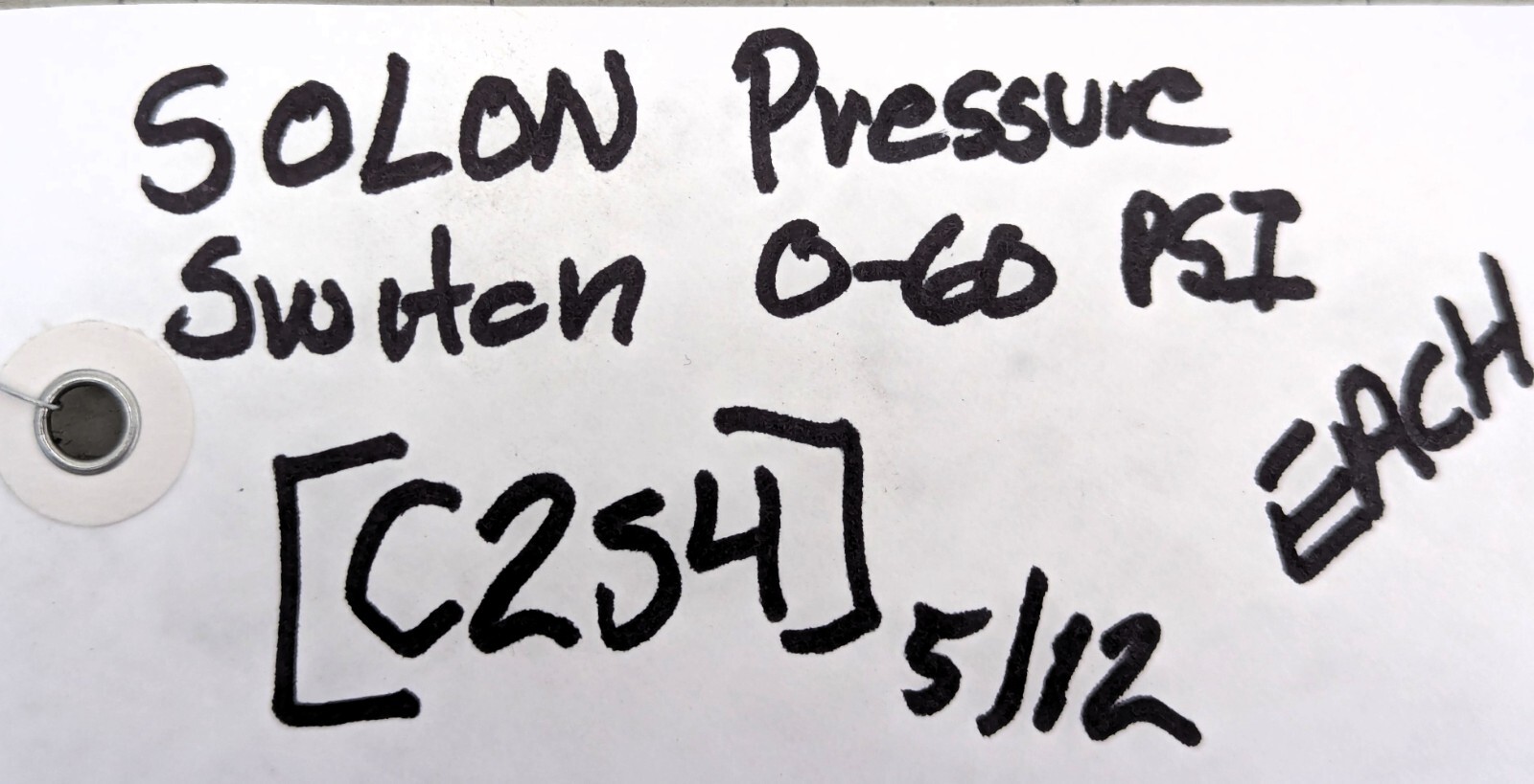 SOLON 5PSW11A2 PRESSURE SWITCH 0-60 PSI Nema 4 200PSI MAX 15A-125/250/480V C2S4