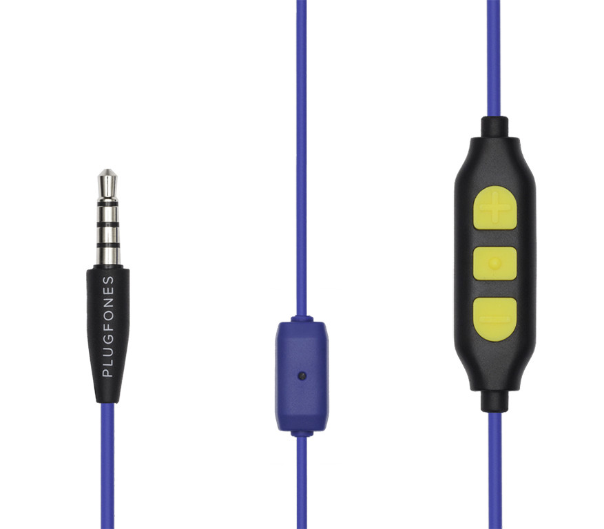 Plugfones Guardian Plus Earplug, Headphones, Blue/Yellow