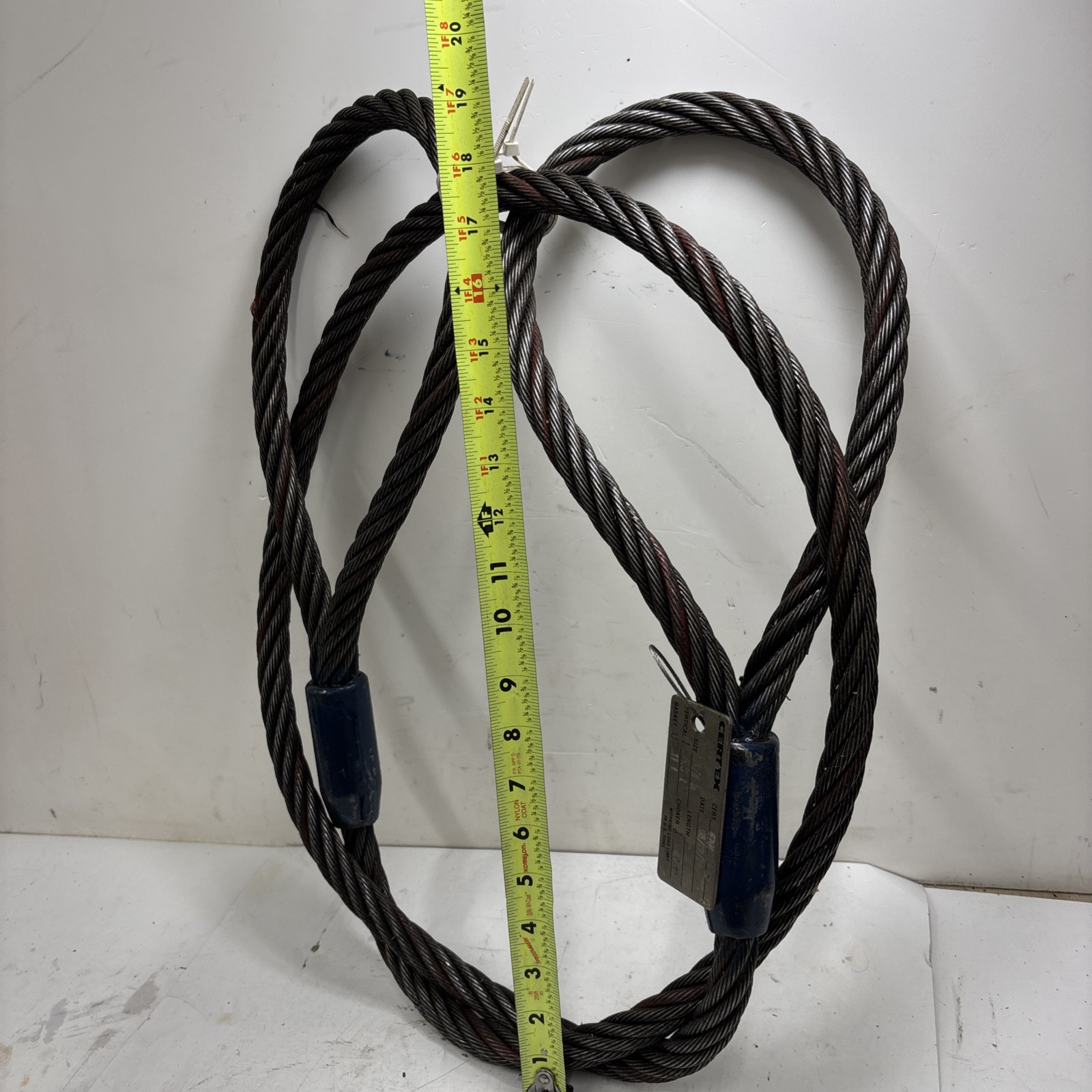 Certex LIFT-ALL Wire Rope Sling,8 ft L,11200 lb Load Cap.. 3/4” Rope