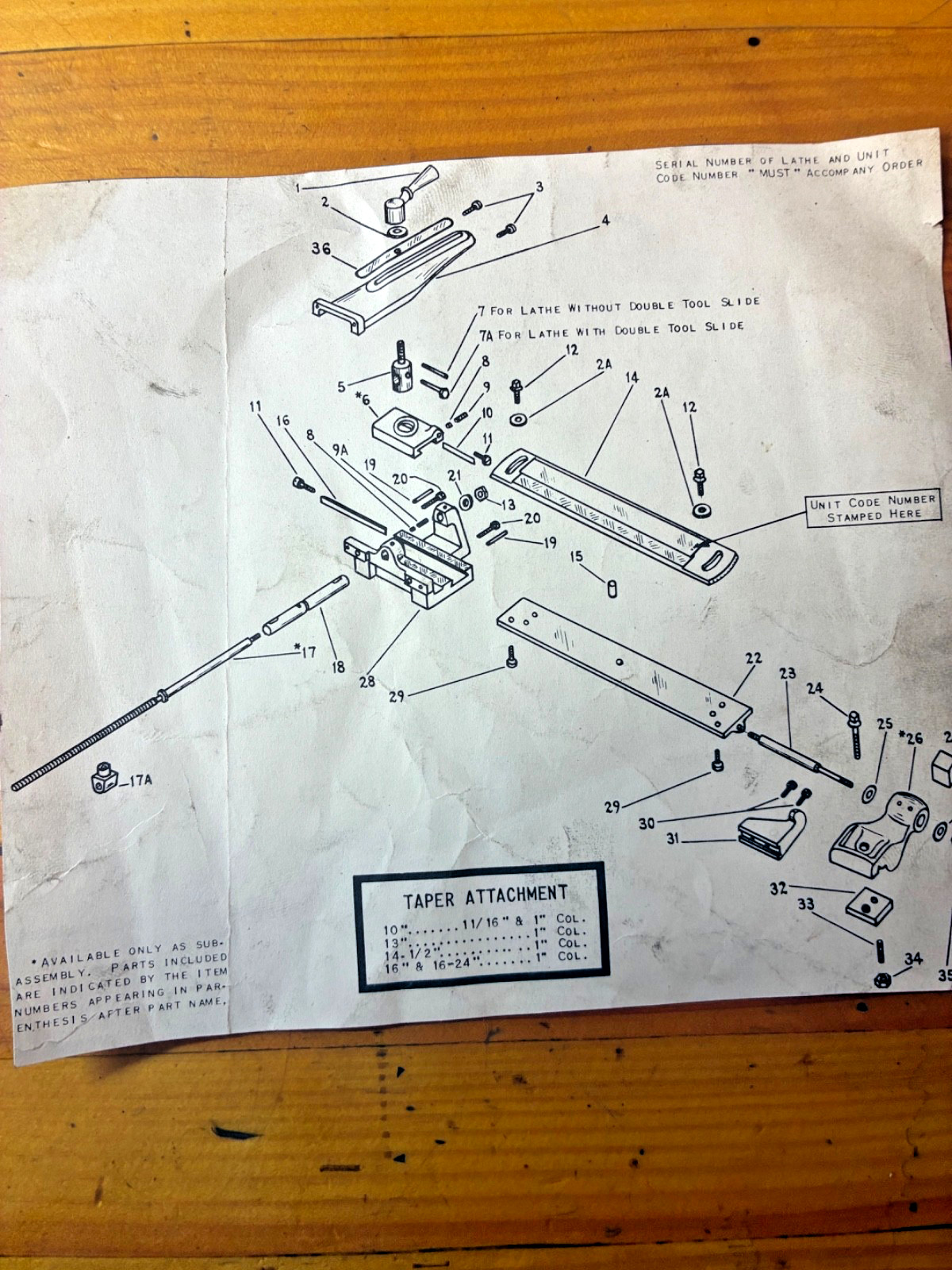 SOUTH BEND LATHE TAPER ATTACHMENT HEAVY 10 10L