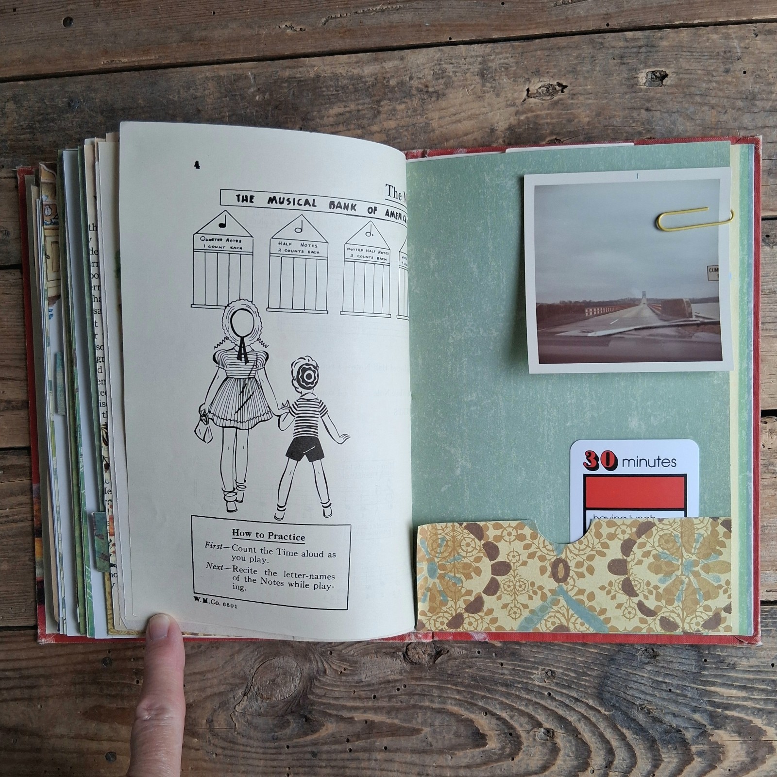 Handmade Junk Journal Vintage Textbook Cover Roads To Everywhere Blank Diary