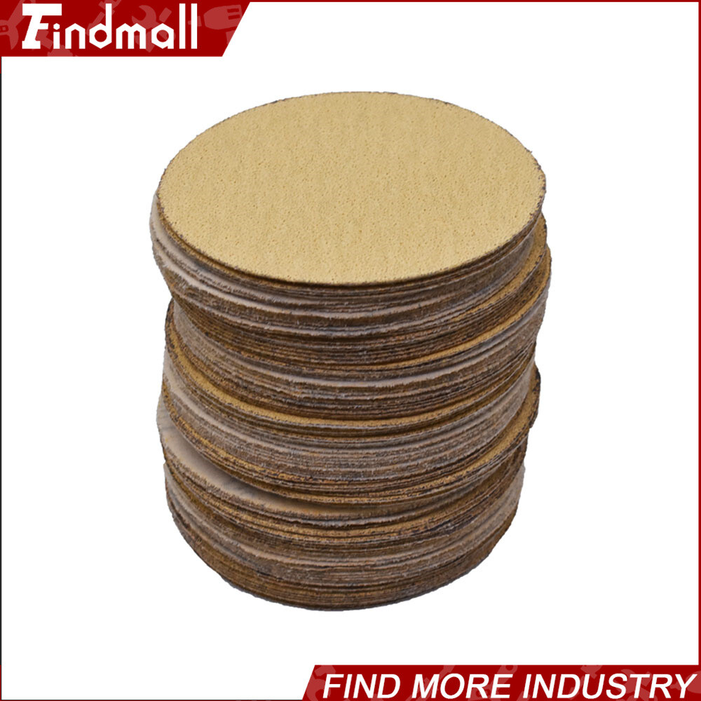 Findmall 100 Pack 5″ 120 Grit Hook Loop Pads Sanding Disc NO-Hole Sand Paper