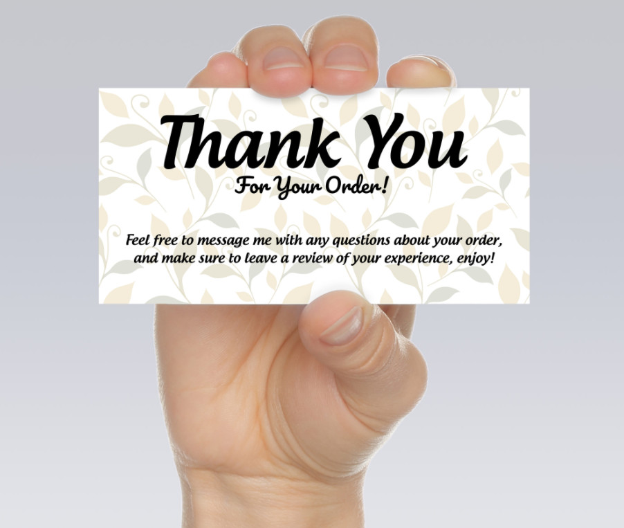 Small Business Thank You For Your Order Business Cards – 25/50/100/200 Pieces