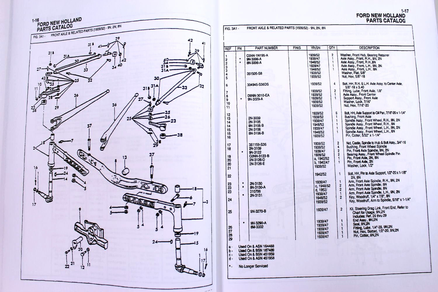 Ford 9N 2N 8N Tractor Assembly Parts Manual Catalog Book Exploded View 1939-1952