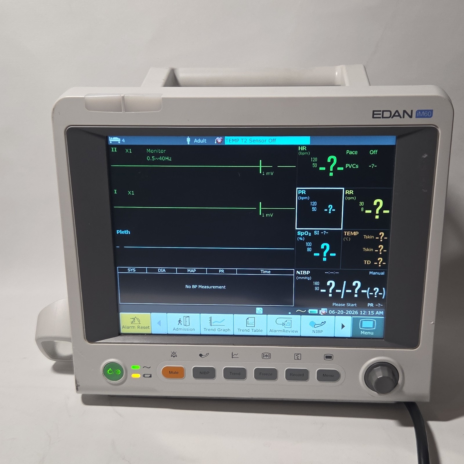 Edan IM60 Patient Monitor With power cord and battery
