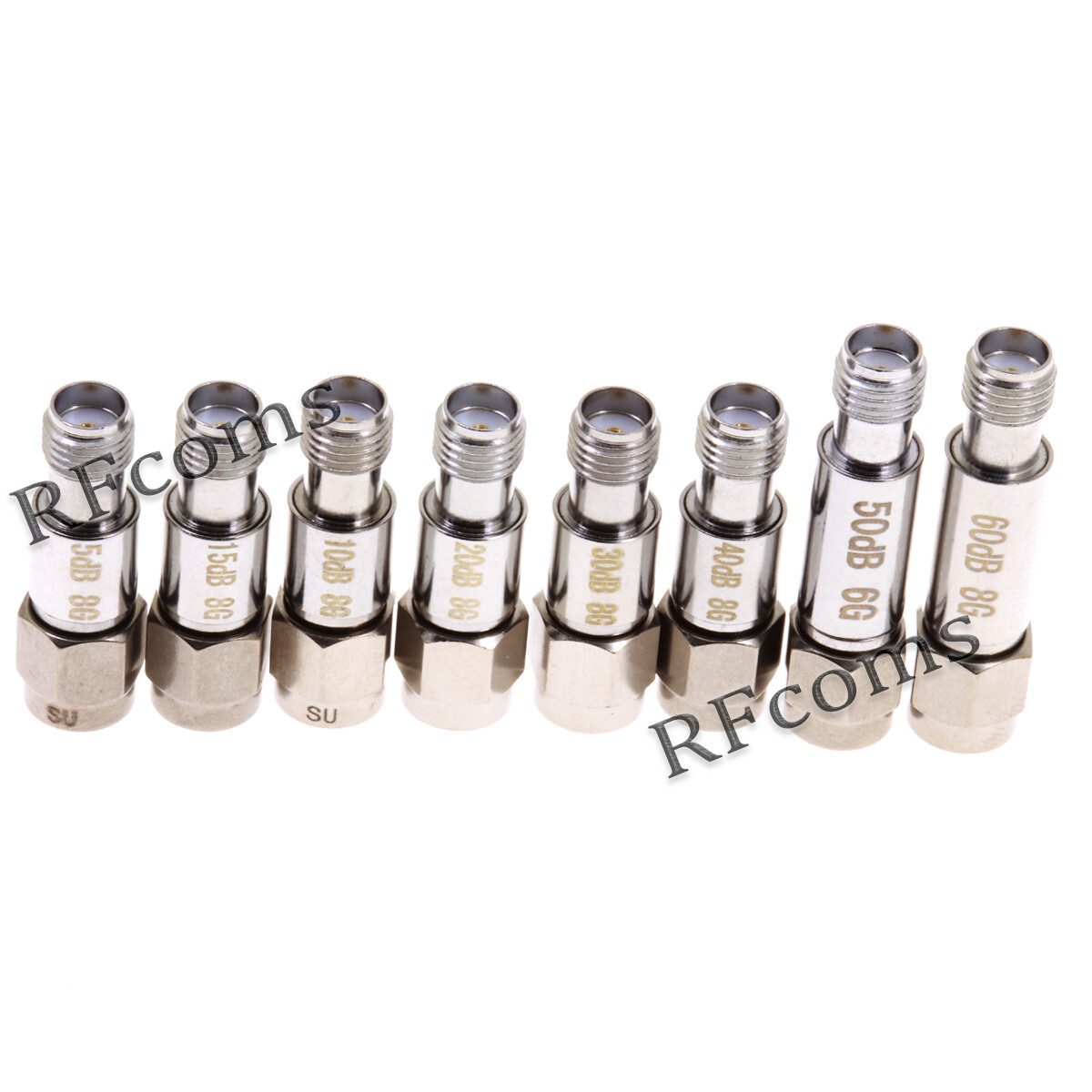 SMA Male to Female Coaxial RF Attenuator DC~8GHz 2W 1-60DB 10DB 20DB 40DB 60DB
