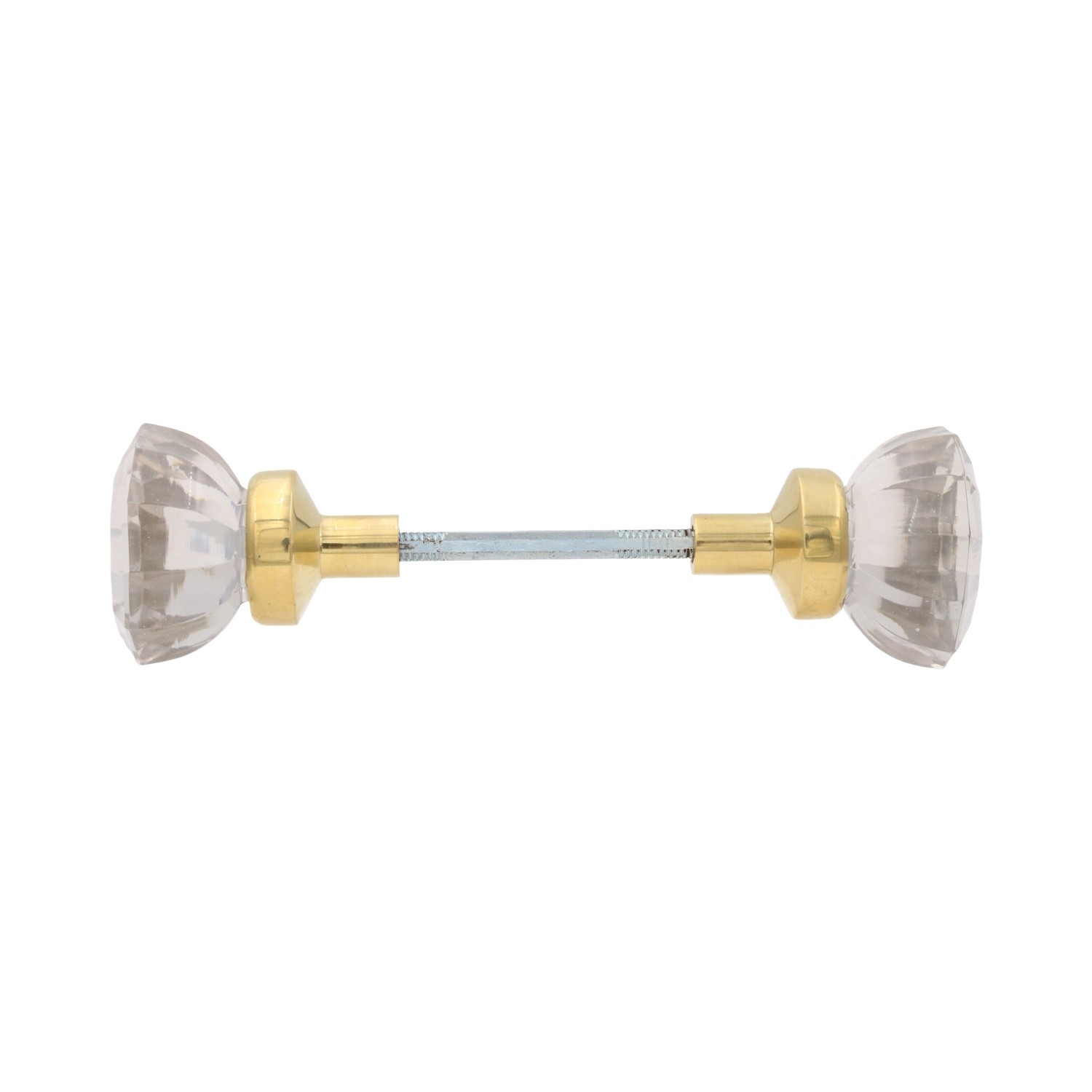 Clear Crystal Glass Door Knobs with Solid Brass Ferrules For Sets – 2 Choices
