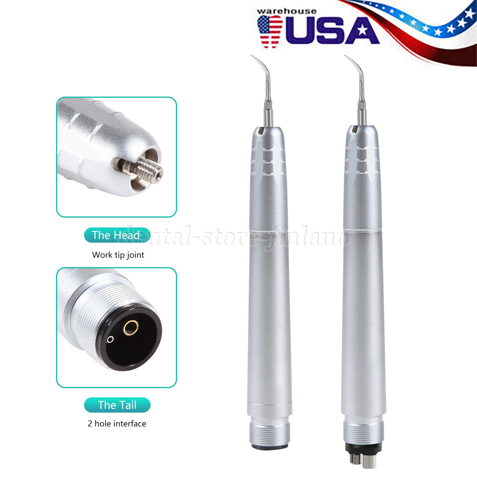 Kavo Style Dental Air Scaler Handpiece Sonic Scaler Cleaner 2/4Holes w/3pcs Tips