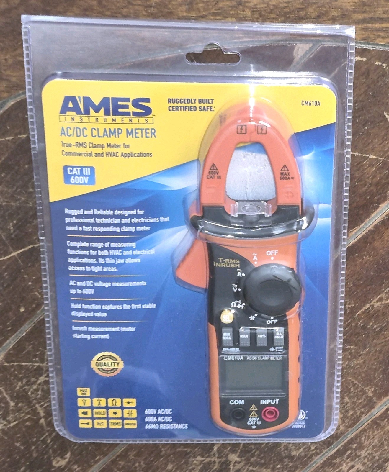 Ames Instruments AC/DC Clamp Meter (Cat III 600V) ~ Model #64015
