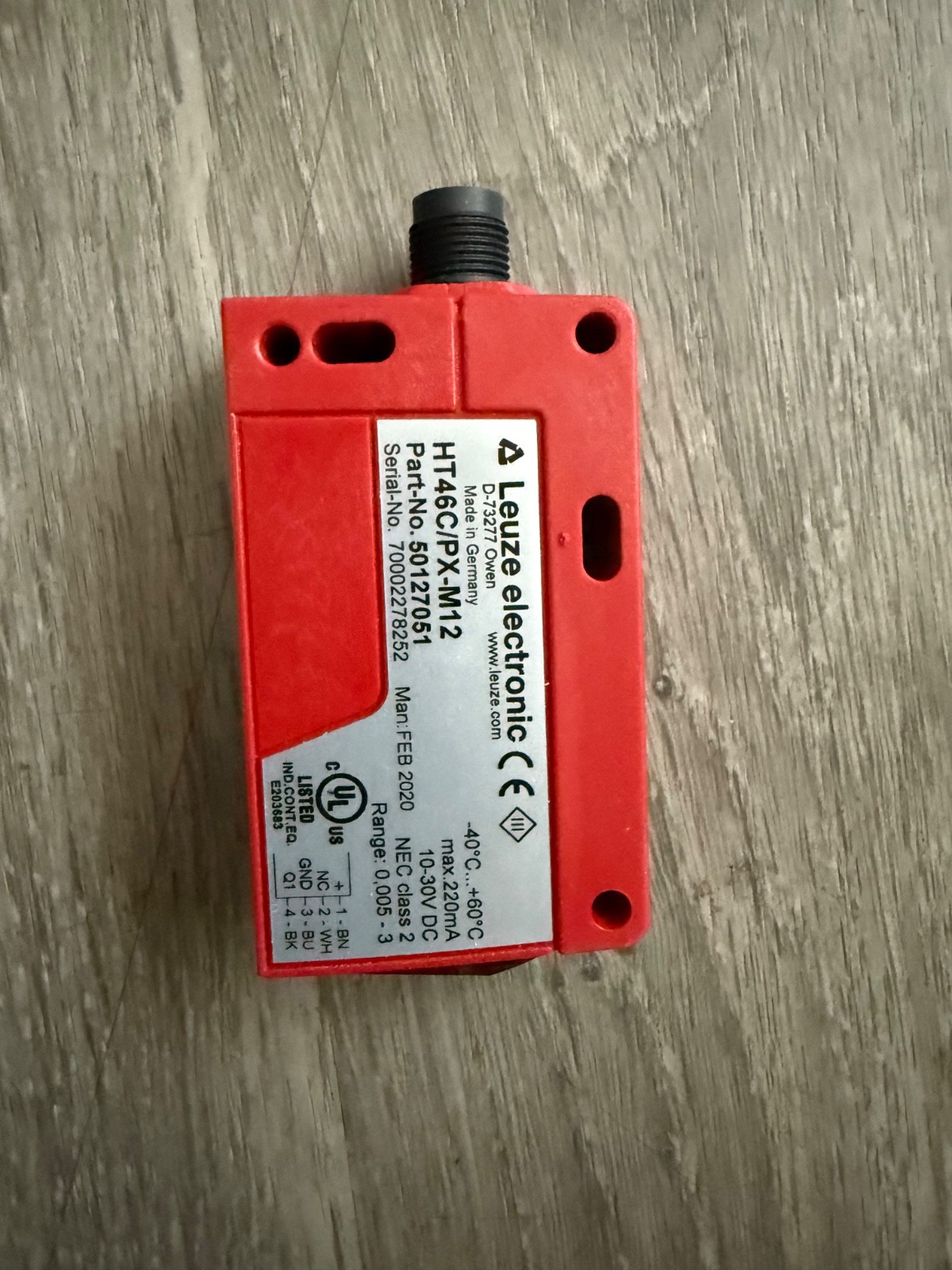 Leuze Electronic Diffuse Optical Sensor HT46C/PX-M12 50127051