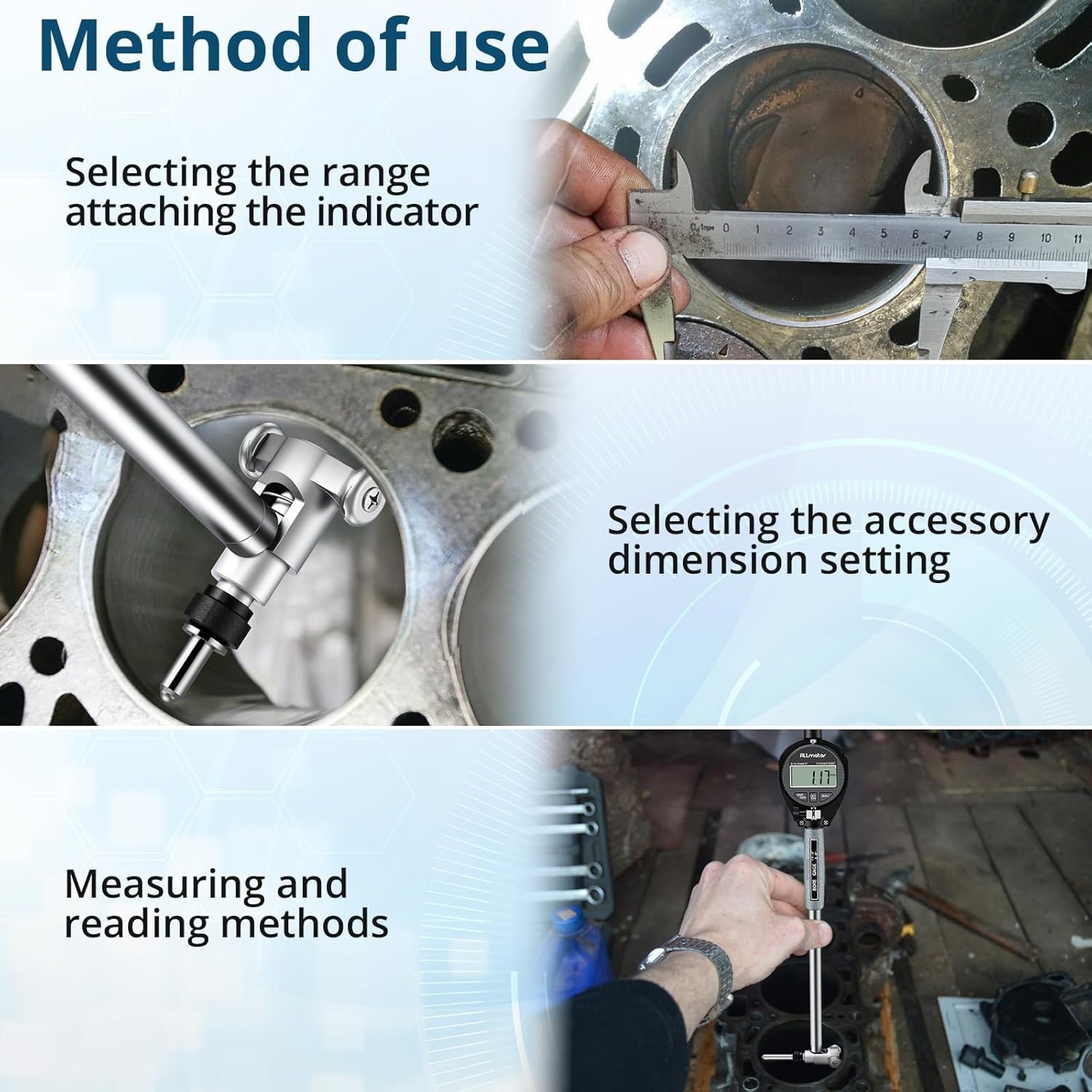 0.0005″ Digital Dial Bore Indicator 0.7″-6″ Engine Internal Cylinder Gauge Tool