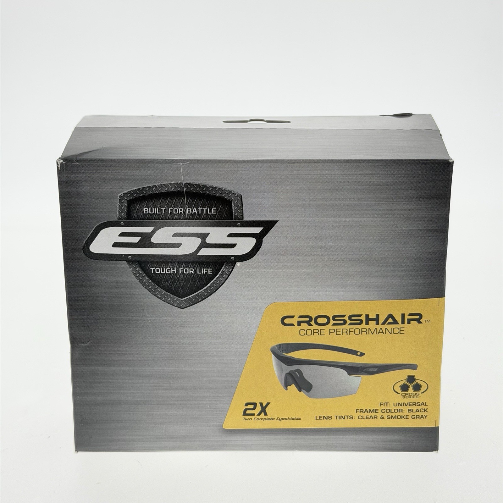 ESS CROSSHAIR SAFETY GLASSES ANSI Z87.1 EE9014-02 BLACK : CLEAR SMOKE GRAY