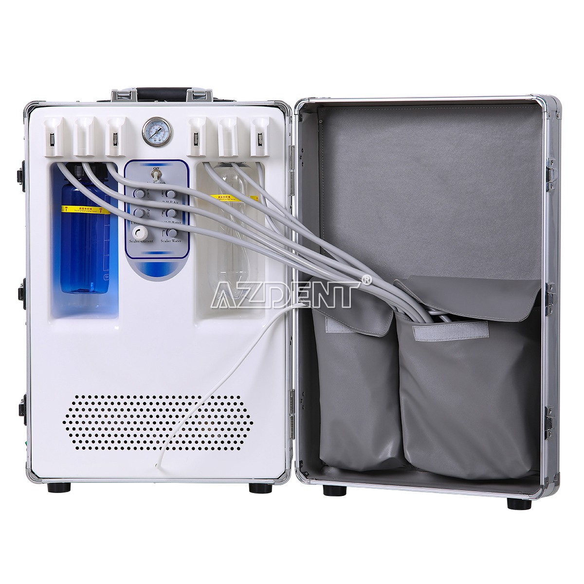 Portable Dental Delivery Unit Cart Built in Air Compressor Curing light scaler