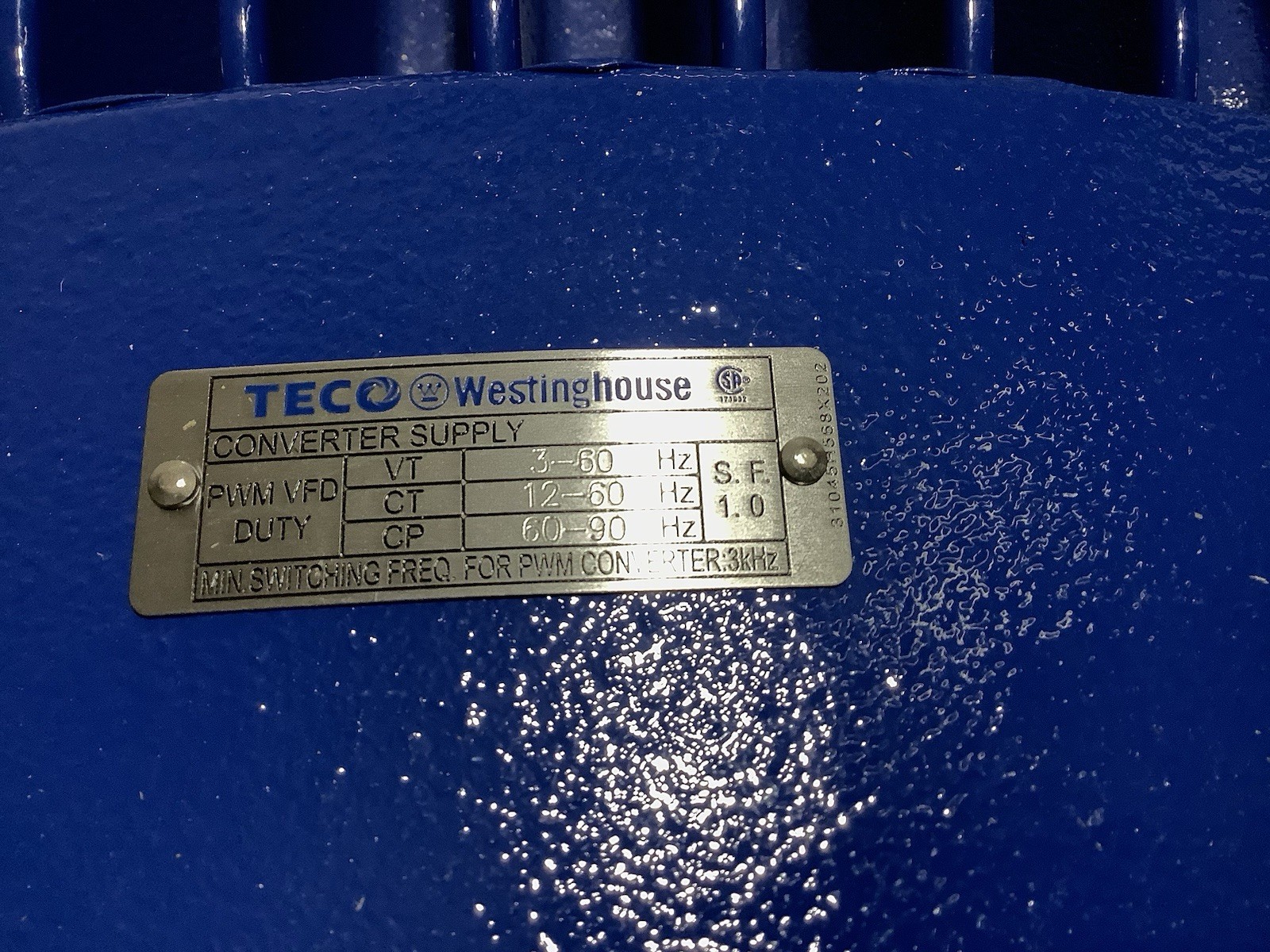 TECO AEHH8B-10 HB1006 AC Motor 100 Hp 460 V 1200 Rpm 3 Ph 60 Hz TEFC Max-E2/841