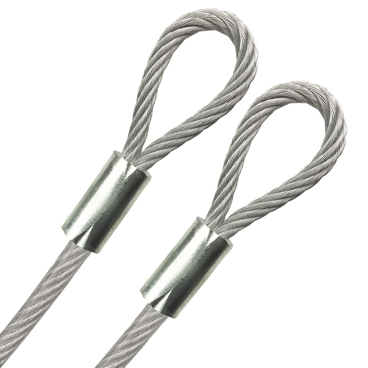 CUT TO SIZE BRAID WIRE ROPE 1/4″ COATED GALVANIZED STEEL CABLE, 12-150in (Clear)