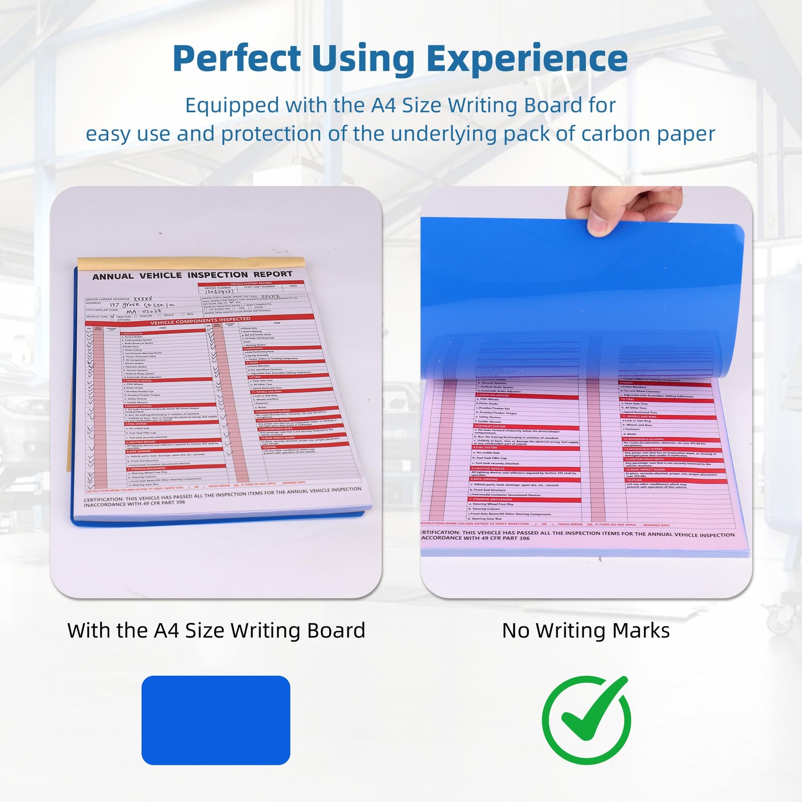 Annual Vehicle Inspection Report Form 3-Ply Carbonless DOT Vinyl 30PK