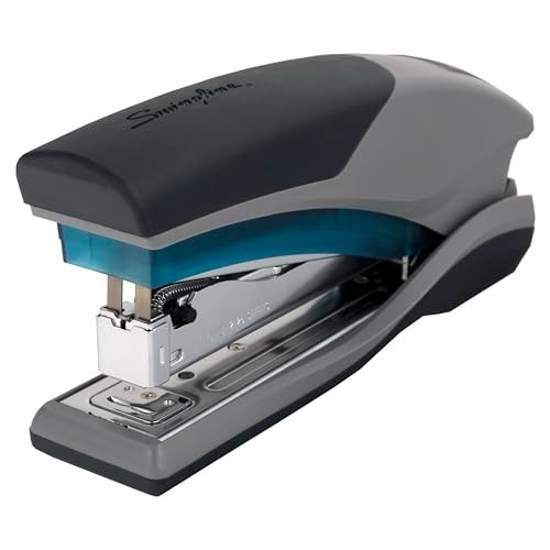 Desktop Stapler 25 Sheet Capacity Jam Free Reduced Effort Soft Grip Blue Gray