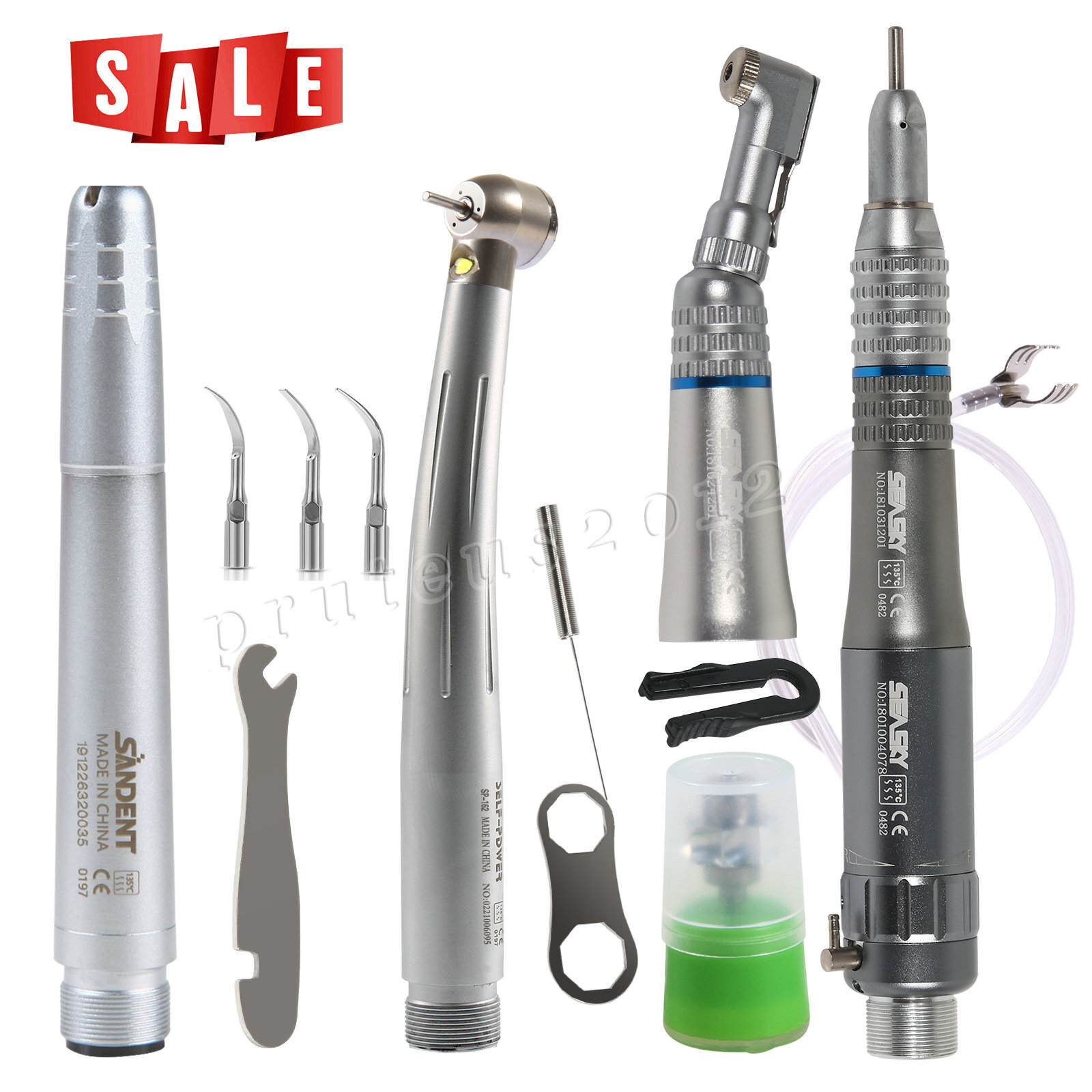 Dental Pana Max LED High /Low Speed handpiece & Pneumatic Scaler Kit 2 hole